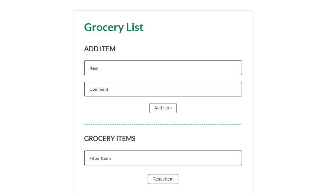 Grocery List